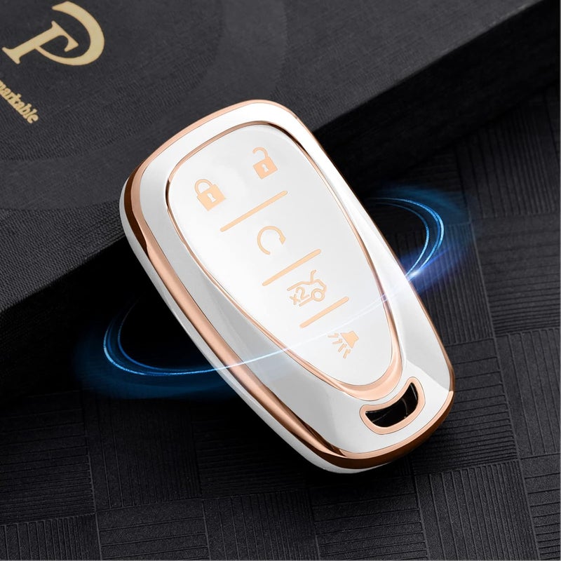 ELOHEI for Chevy Key Fob Cover Case Shell Cover TPU Protector Holder for Chevrolet 2020 2019 2018 2017 2016 Chevy Malibu Camaro Cruze Traverse Spark Equinox Sonic Volt Bolt(Fits 5 Buttons) - Image 5
